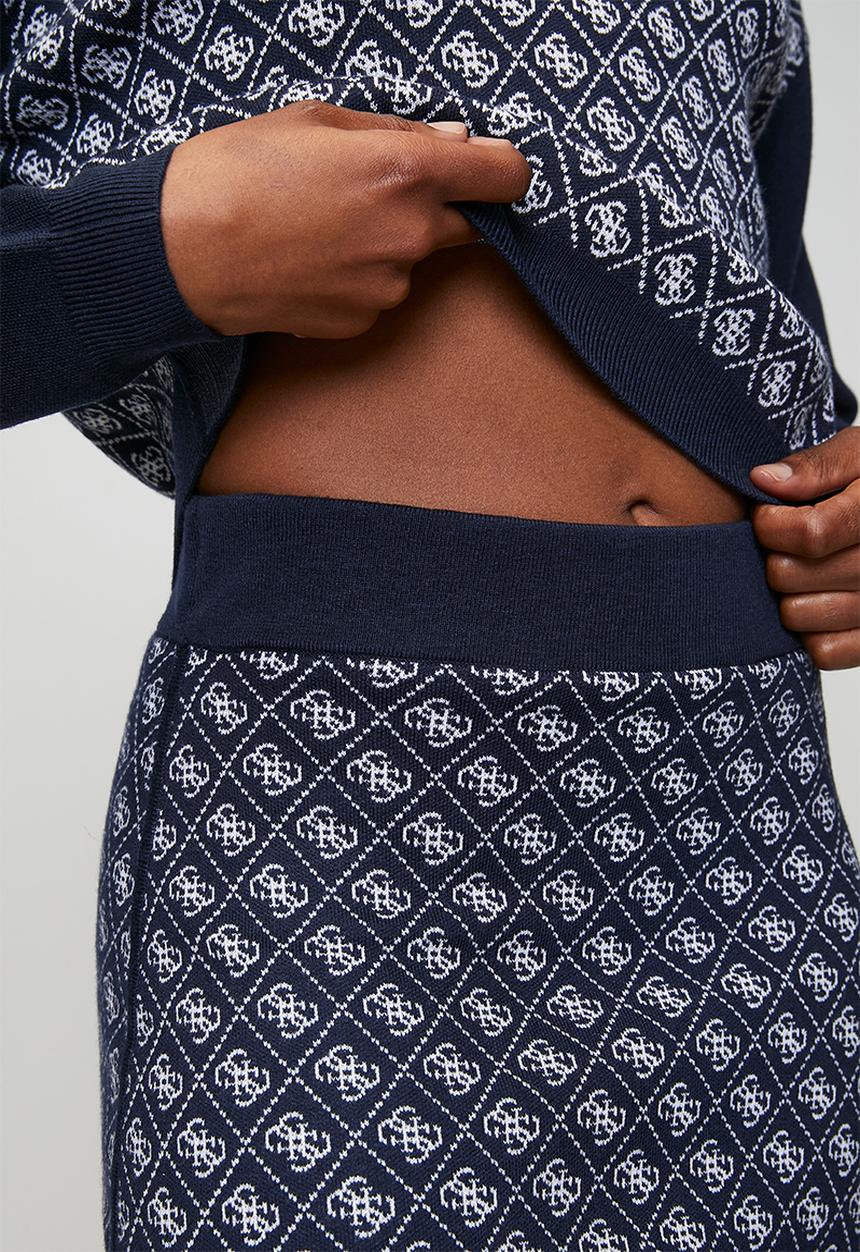 GUESS - Aubrey 4G Skirt - Blue And Cream