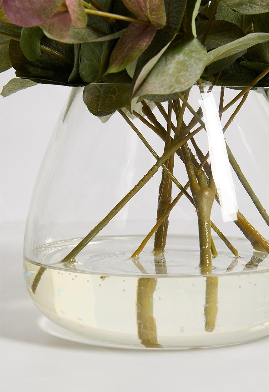 Silk By Design - Eucalyptus leaves in small jar vase