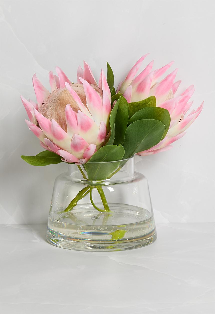 Silk By Design - Protea mauve in jar vase