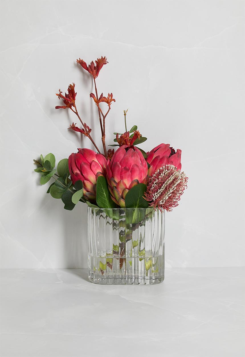 Silk By Design - Protea coral with foilage