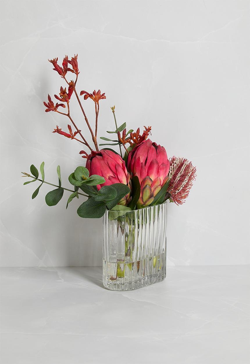 Silk By Design - Protea coral with foilage