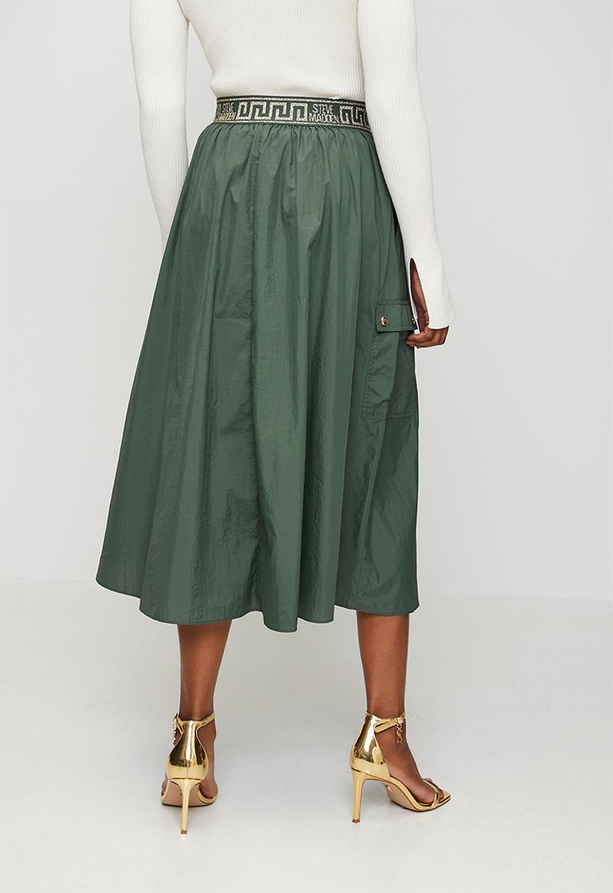 Ladies betty fit & flare cargo skirt - dark sage