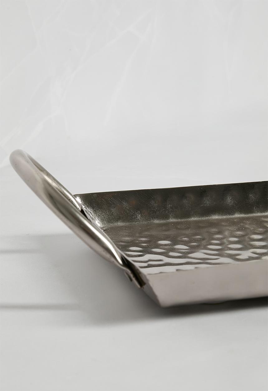 Sixth Floor - Hammered Metal Décor Tray - Silver