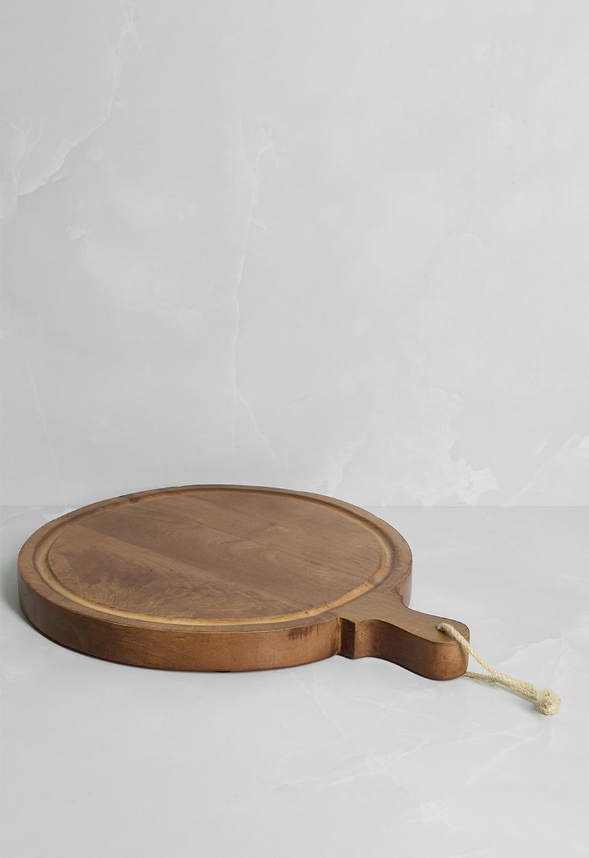 Sixth Floor - Round Wooden Paddle Chopping Board - Natural
