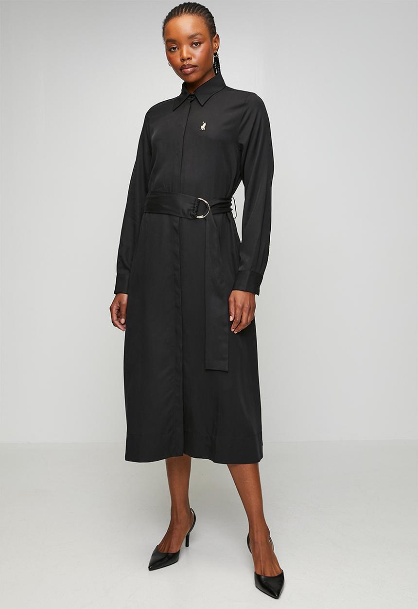 POLO - Wmn Mairi Tencel Ls Shirt Dress - Black