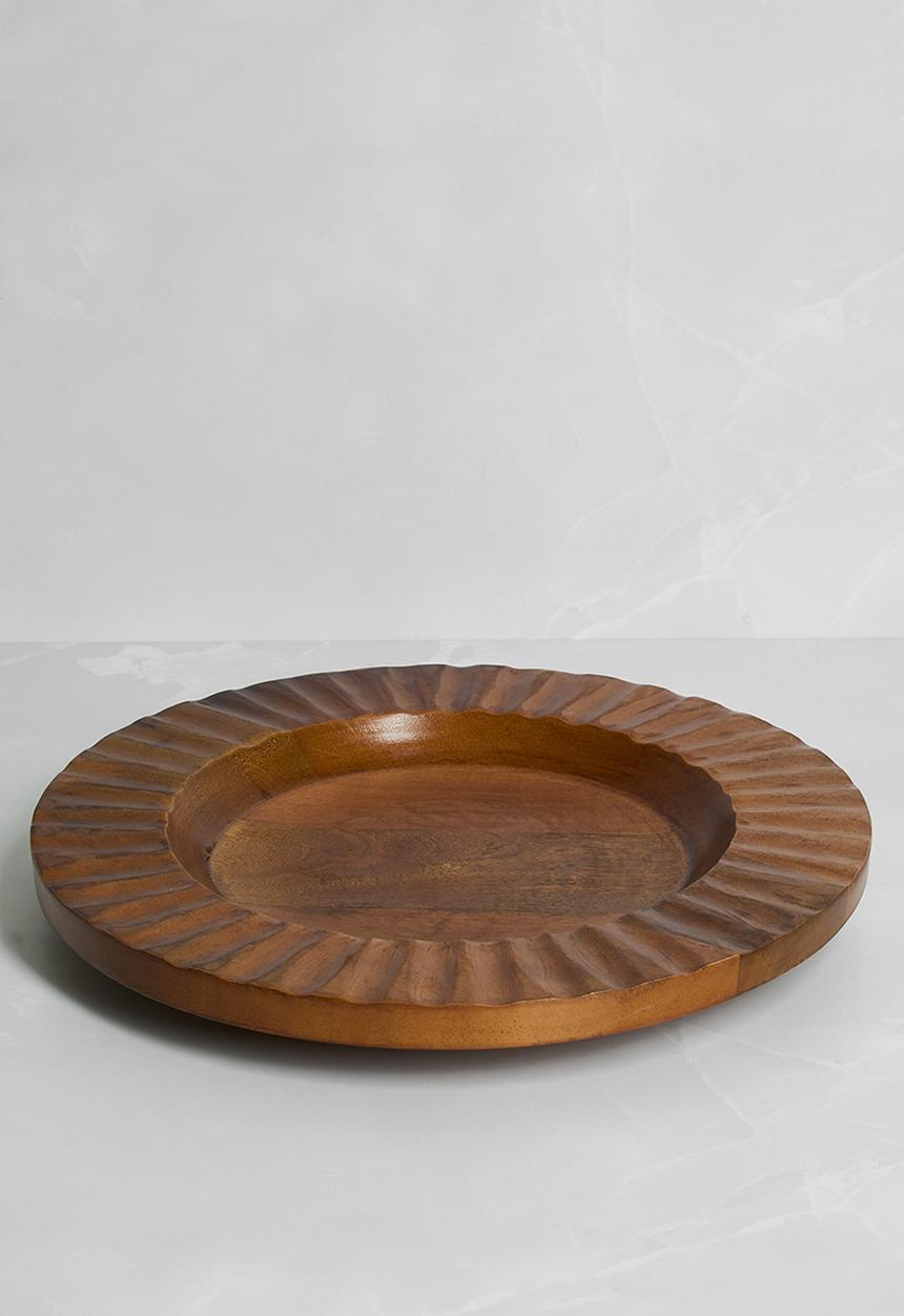 Sixth Floor - Carved Wood Serving Bowl - Natural