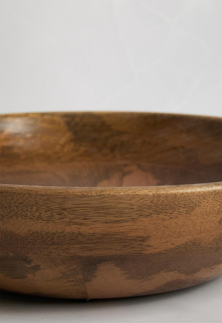 Sixth Floor - Wooden Serving Bowl with metal handles -Natural