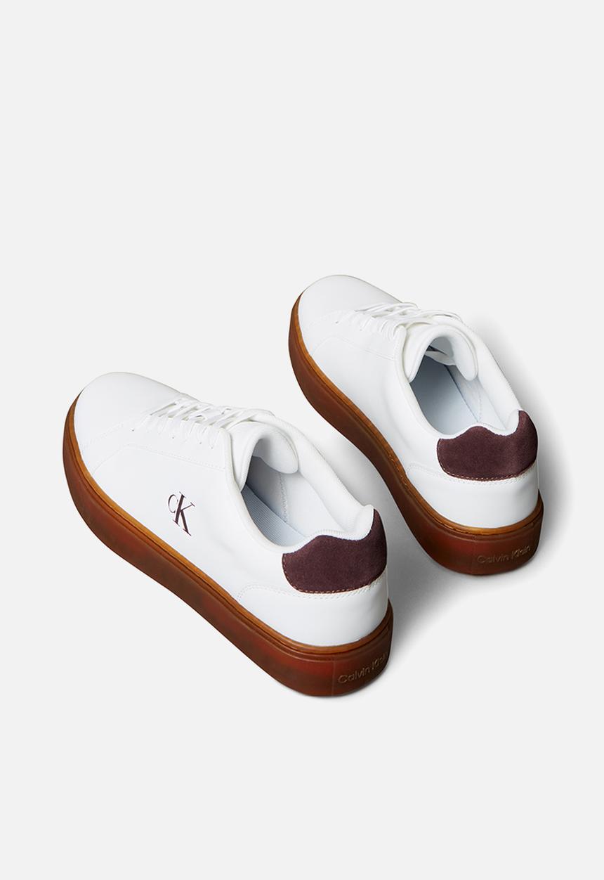 Calvin Klein - Classic Cupsole Laceup - Bright White/Bordeaux/Gum