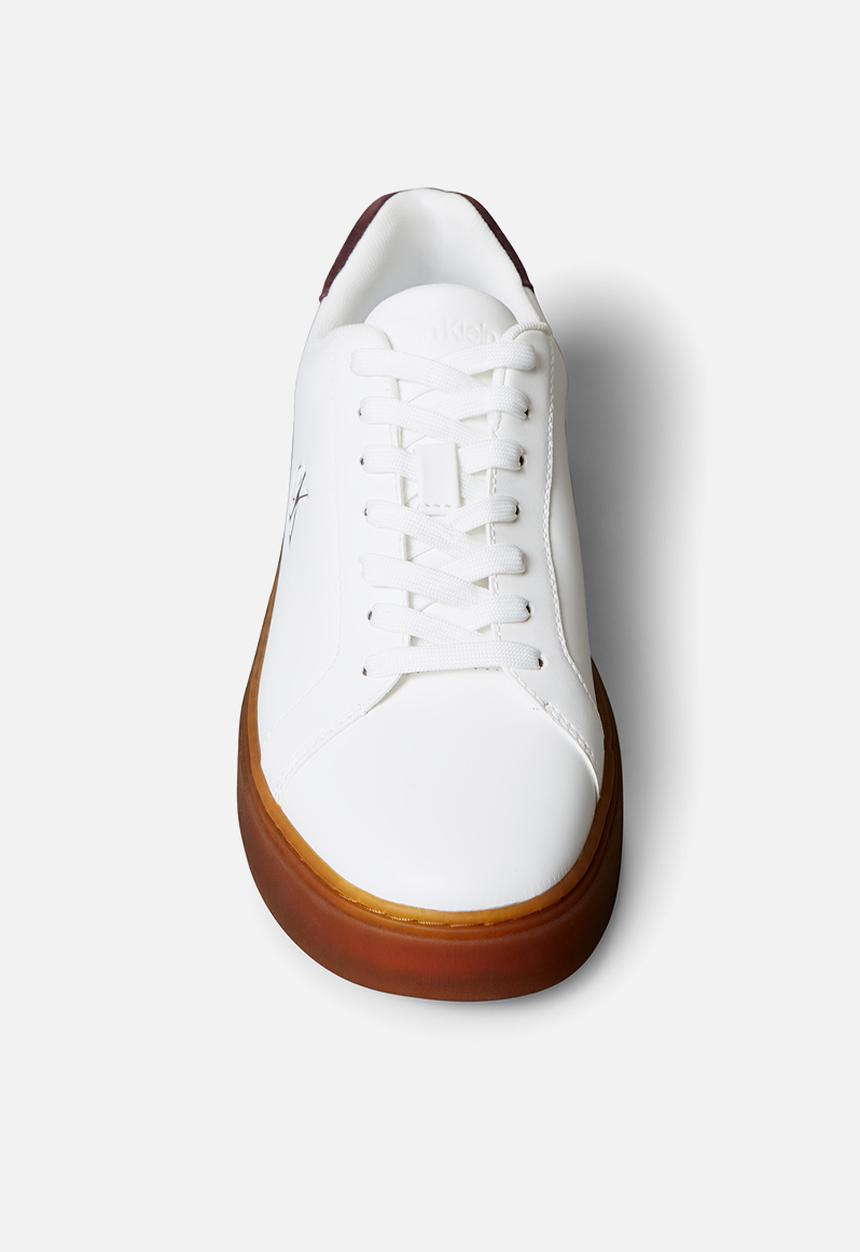Calvin Klein - Classic Cupsole Laceup - Bright White/Bordeaux/Gum