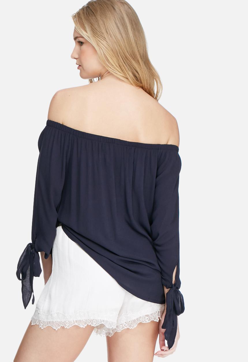 dailyfriday - Off shoulder crepe tie top
