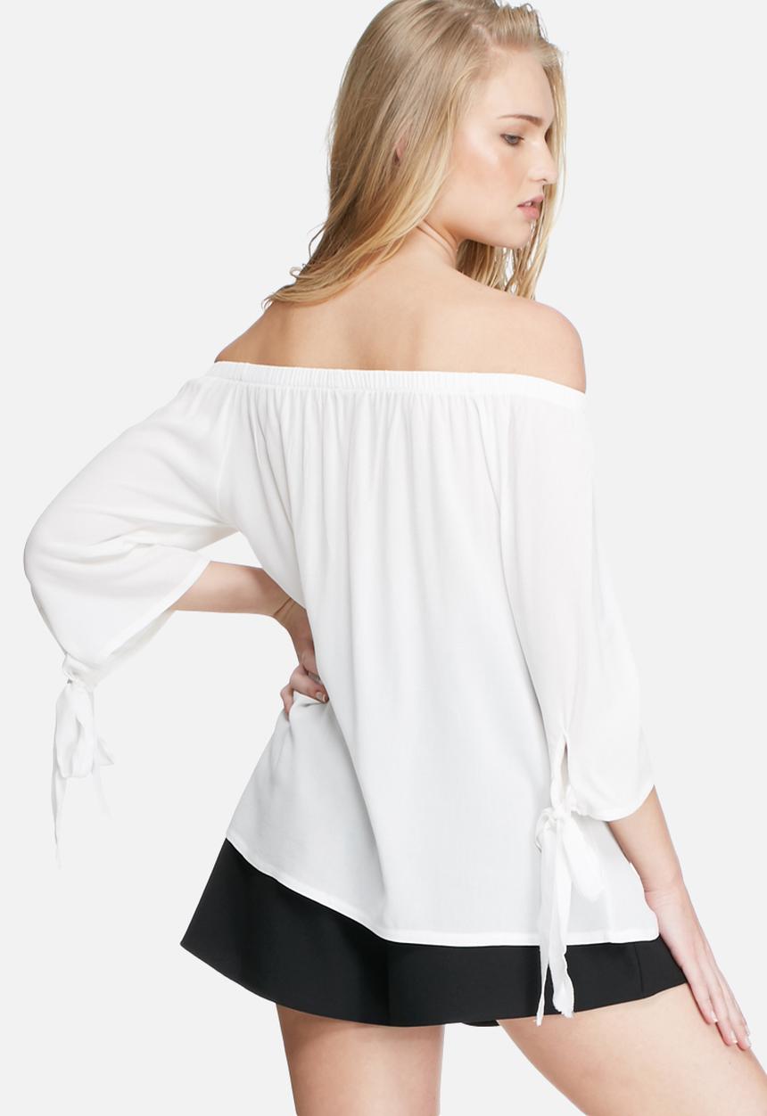 dailyfriday - Off shoulder crepe tie top