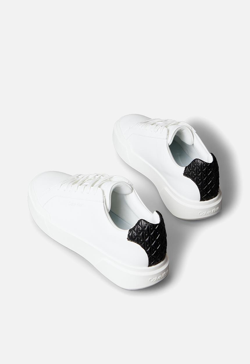 Calvin Klein - Chunky Cupsole Laceup Lth Bt Aop - Bright White/Black