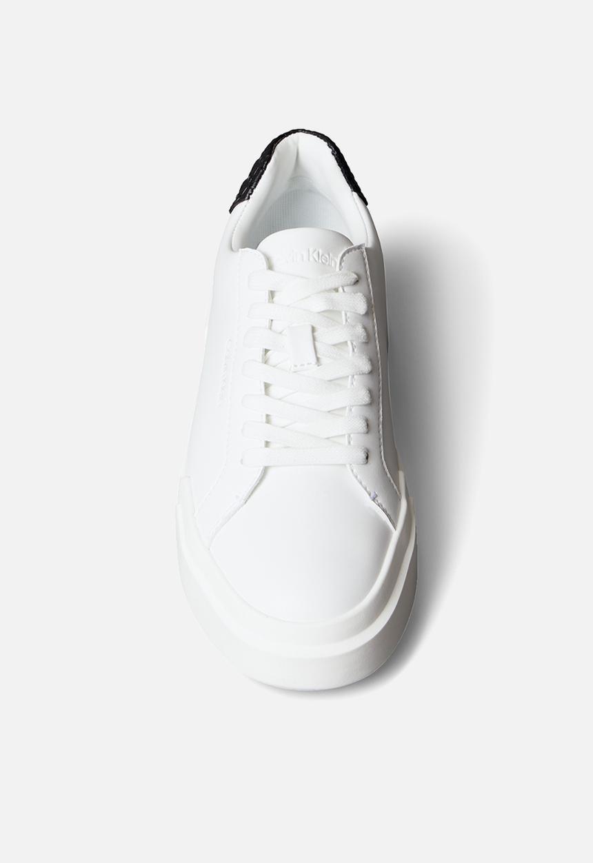 Calvin Klein - Chunky Cupsole Laceup Lth Bt Aop - Bright White/Black