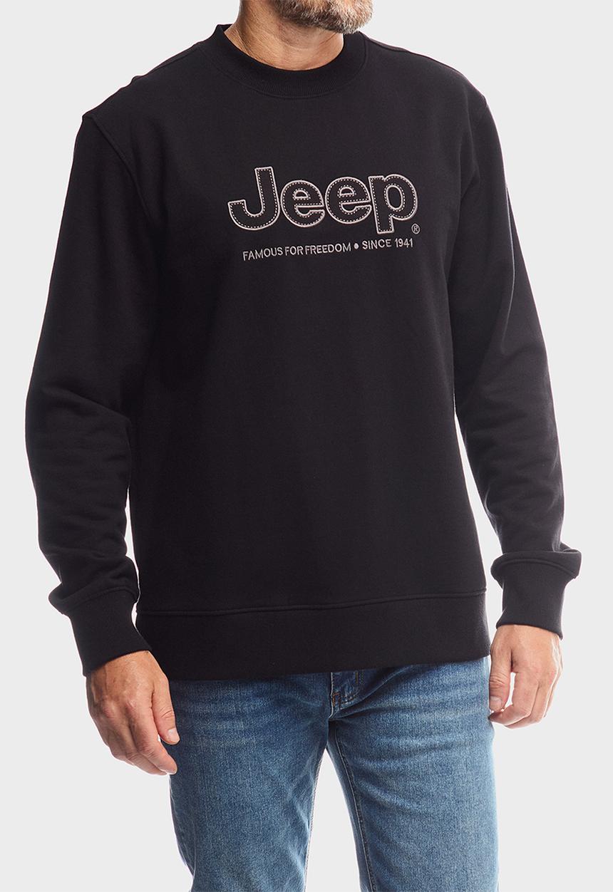 JEEP - Applique Fleece Crew neck - Black