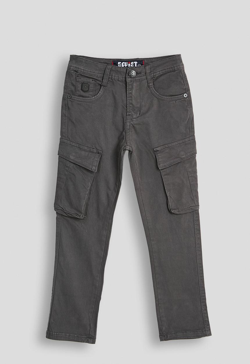 SOVIET - Boys Cotton Cargo Pants - Anthracite