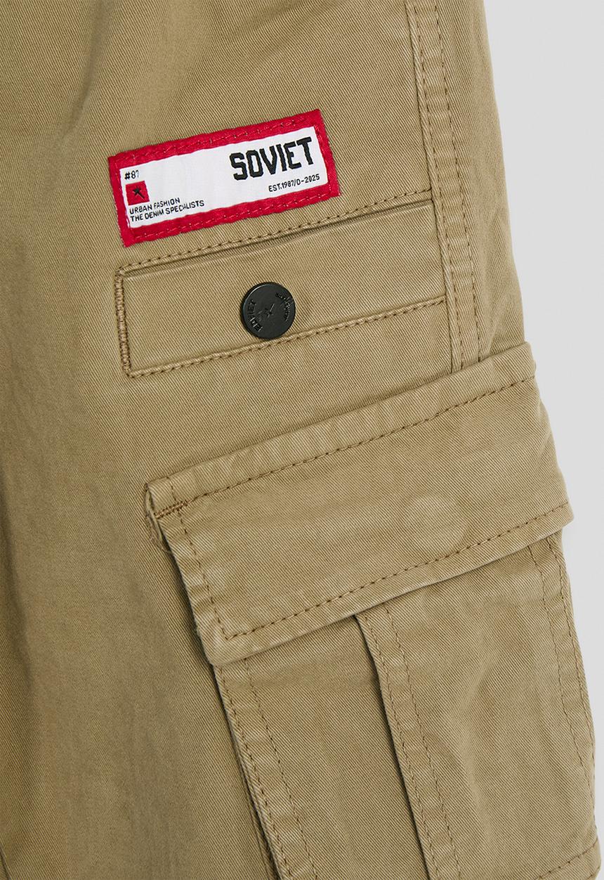 SOVIET - Boys Cotton Cargo Pants - Bush