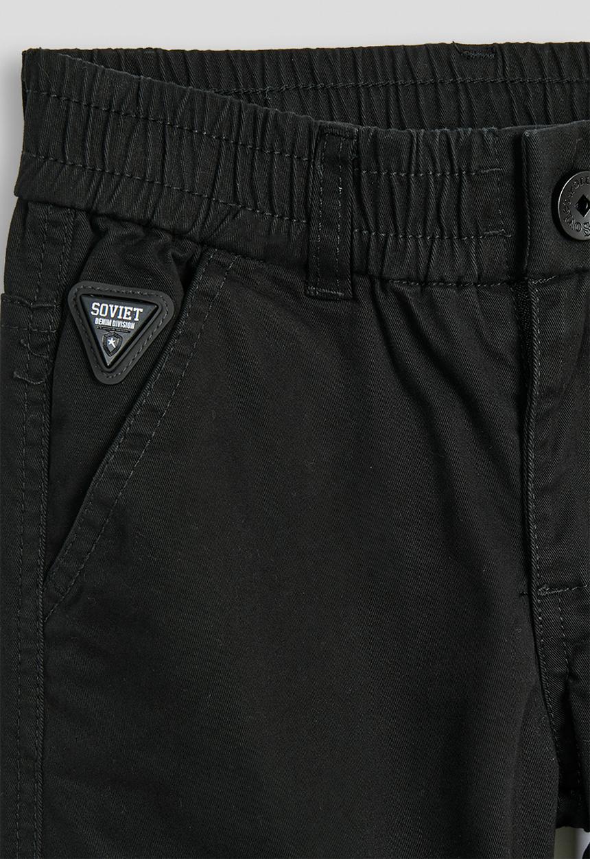 SOVIET - Boys Cotton Cargo Pants - Black