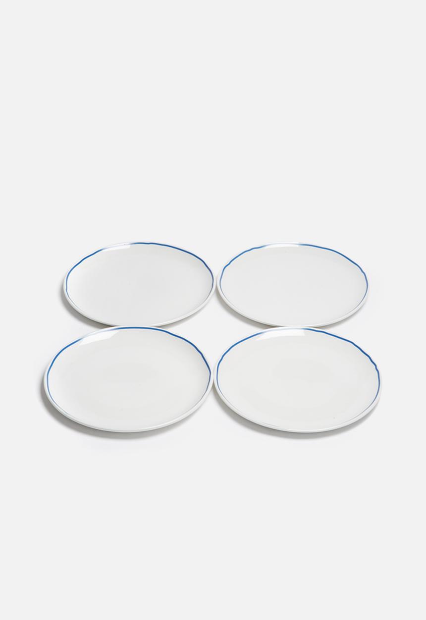 Sixth Floor - Blue edge dinner plate set of 4