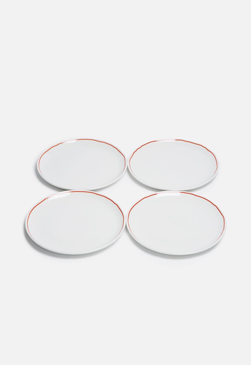Sixth Floor - Red edge dinner plate set of 4