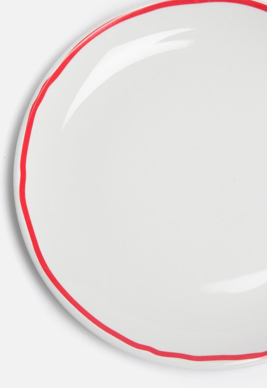 Sixth Floor - Red edge side plate set of 4