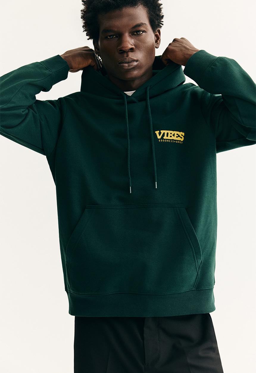 H&M - Regular fit hoodie - green/snoopy