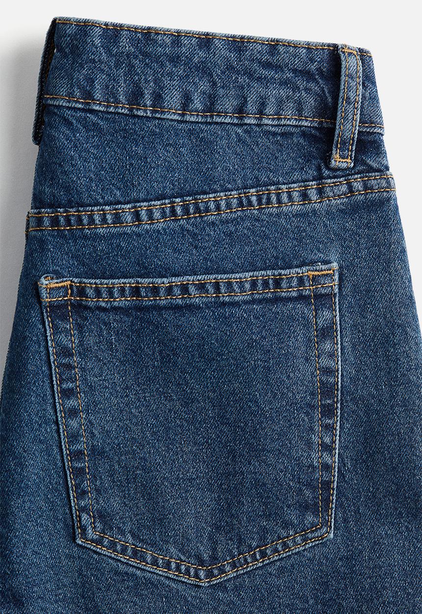 H&M - Mom slim fit high waist ankle jeans - dark denim blue