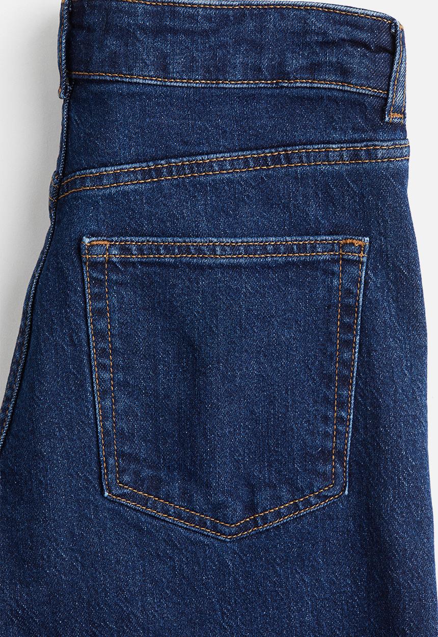 H&M - Wide high waist jeans - navy denim blue