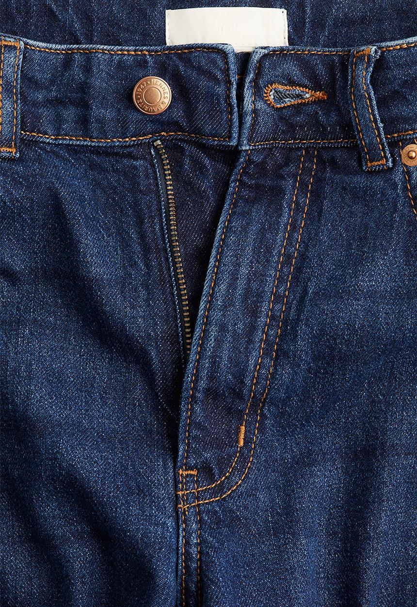 H&M - Wide high waist jeans - navy denim blue