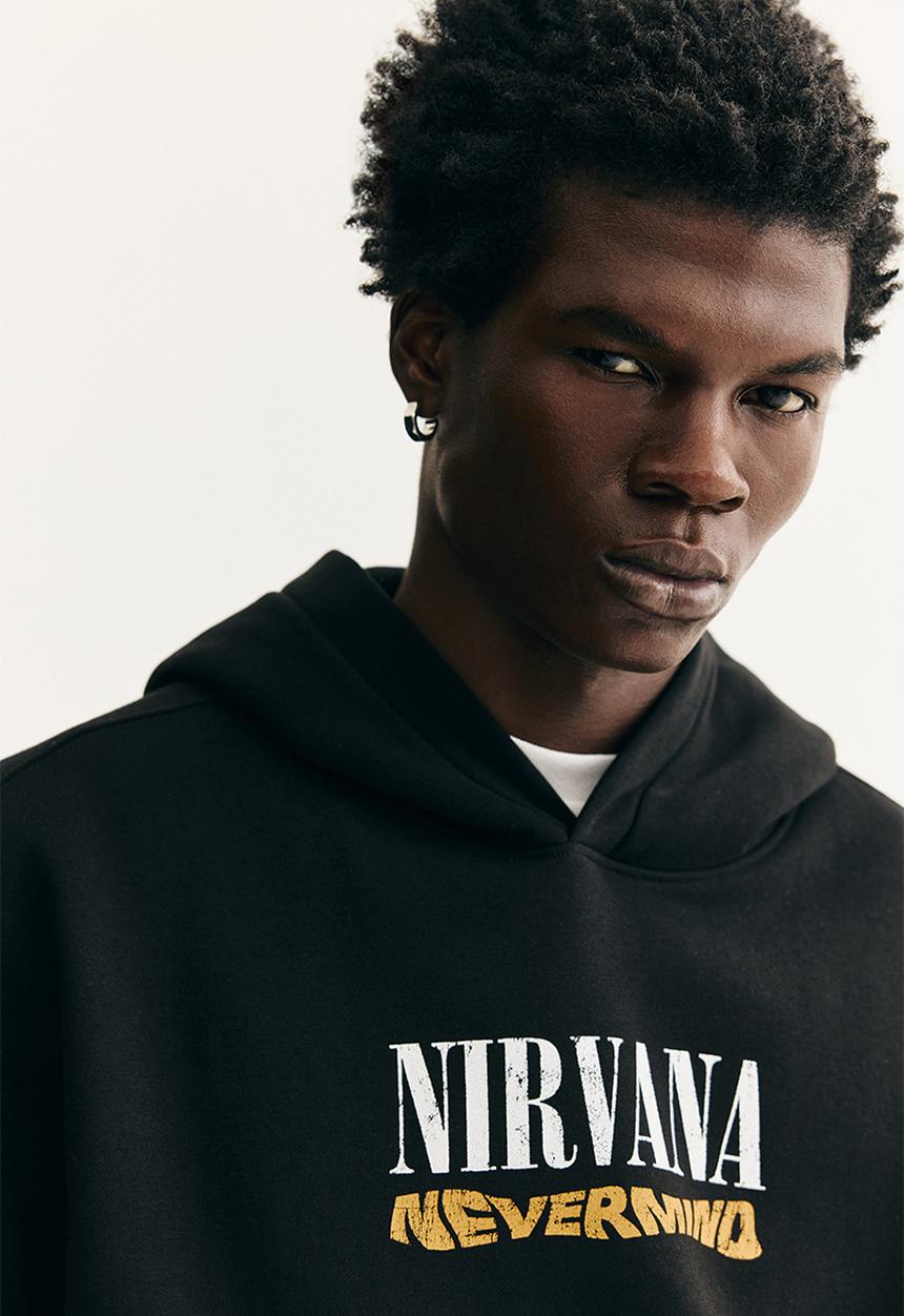 H&M - Loose fit hoodie - black/nirvana