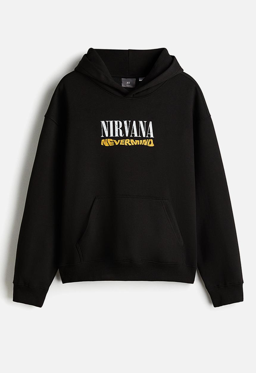 H&M - Loose fit hoodie - black/nirvana