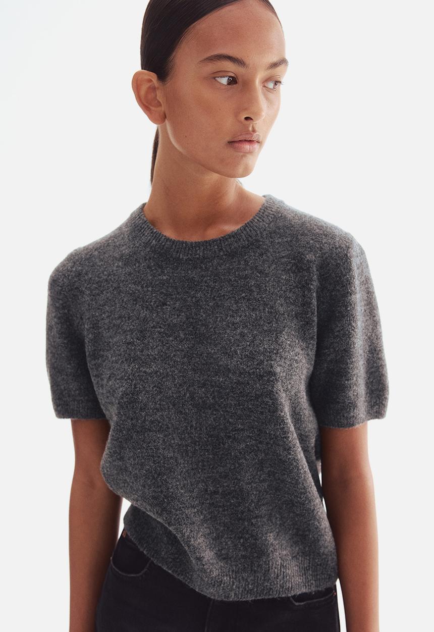 Fine-knit jumper - dark grey marl - 1169364024