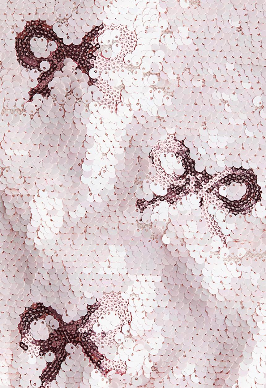 H&M - Sequined bomber jacket - light pink/bows