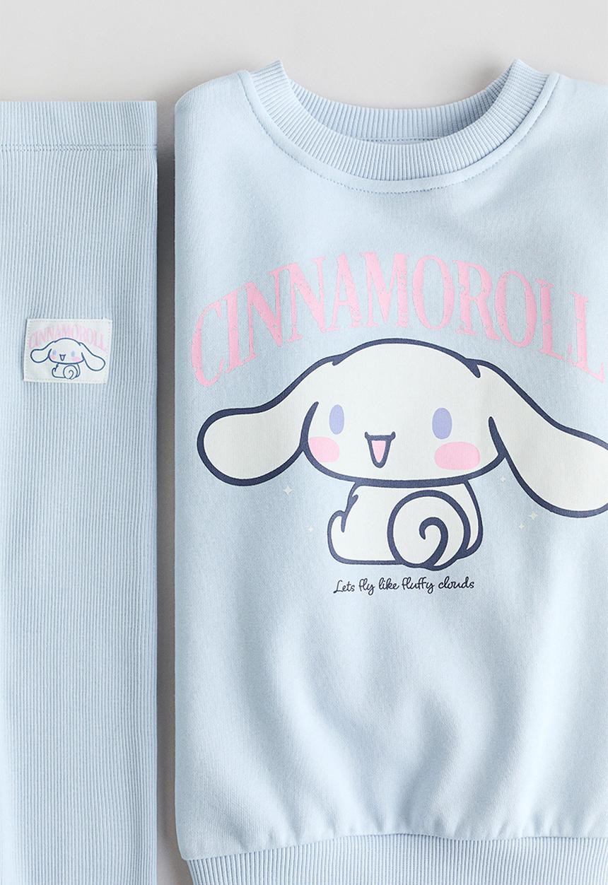 H&M - 2-piece top and leggings set - light blue/cinnamoroll