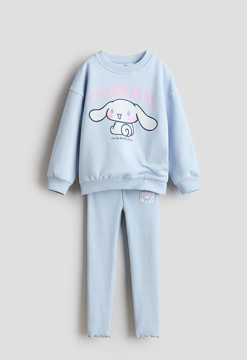 H&M - 2-piece top and leggings set - light blue/cinnamoroll