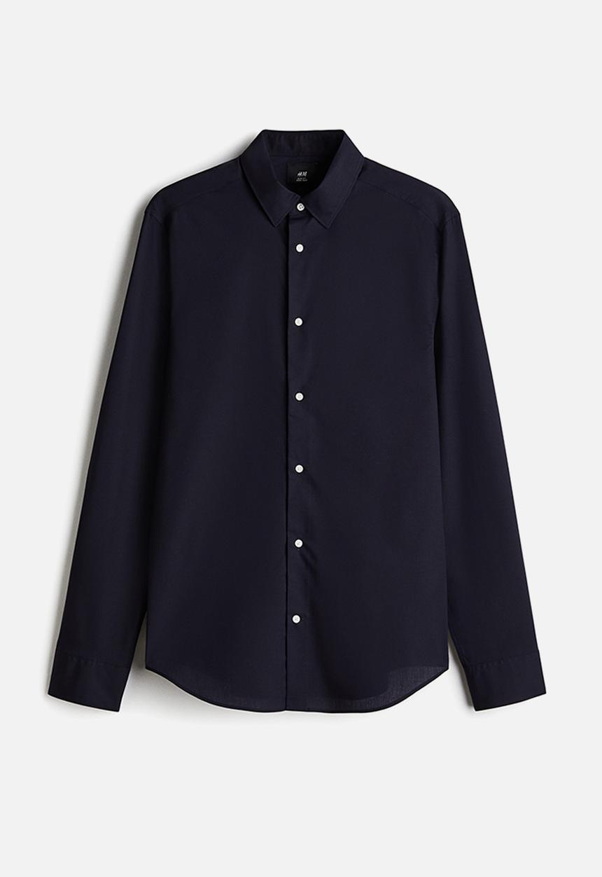 H&M - Slim fit easy-iron shirt - blue