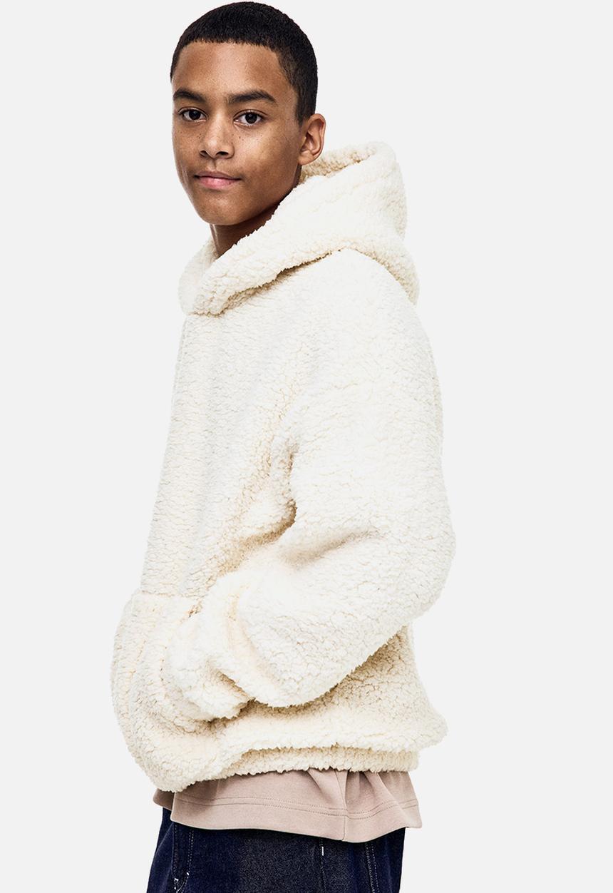 H&M - Teddy hoodie - light beige