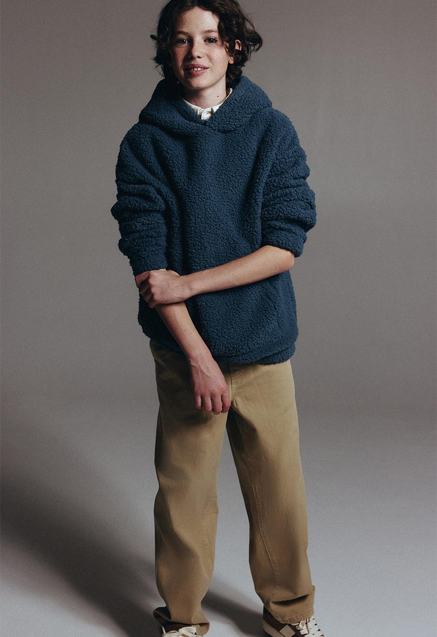 H&M - Teddy hoodie - dark blue