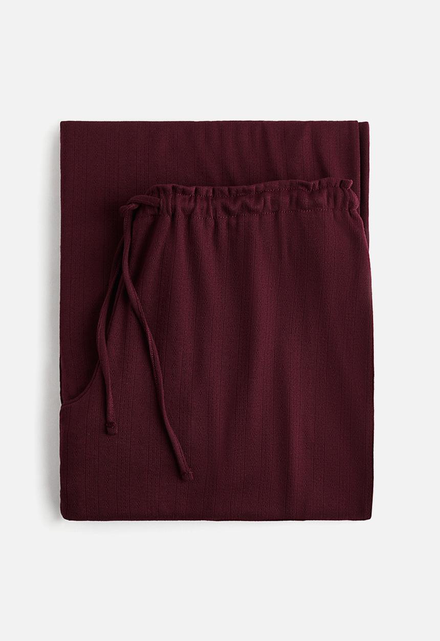 H&M - Pointelle pyjama bottoms - burgundy