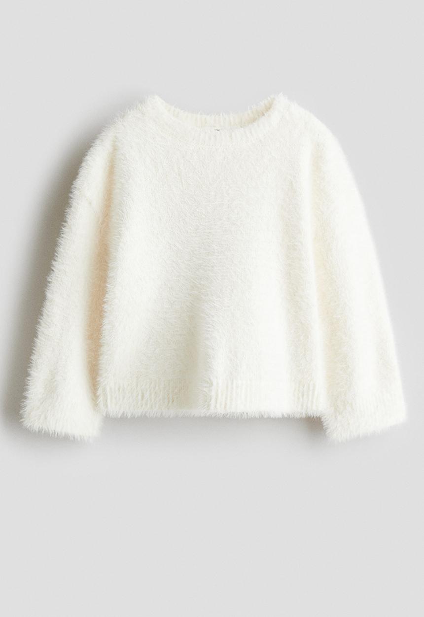H&M - Brushed fine-knit jumper - cream