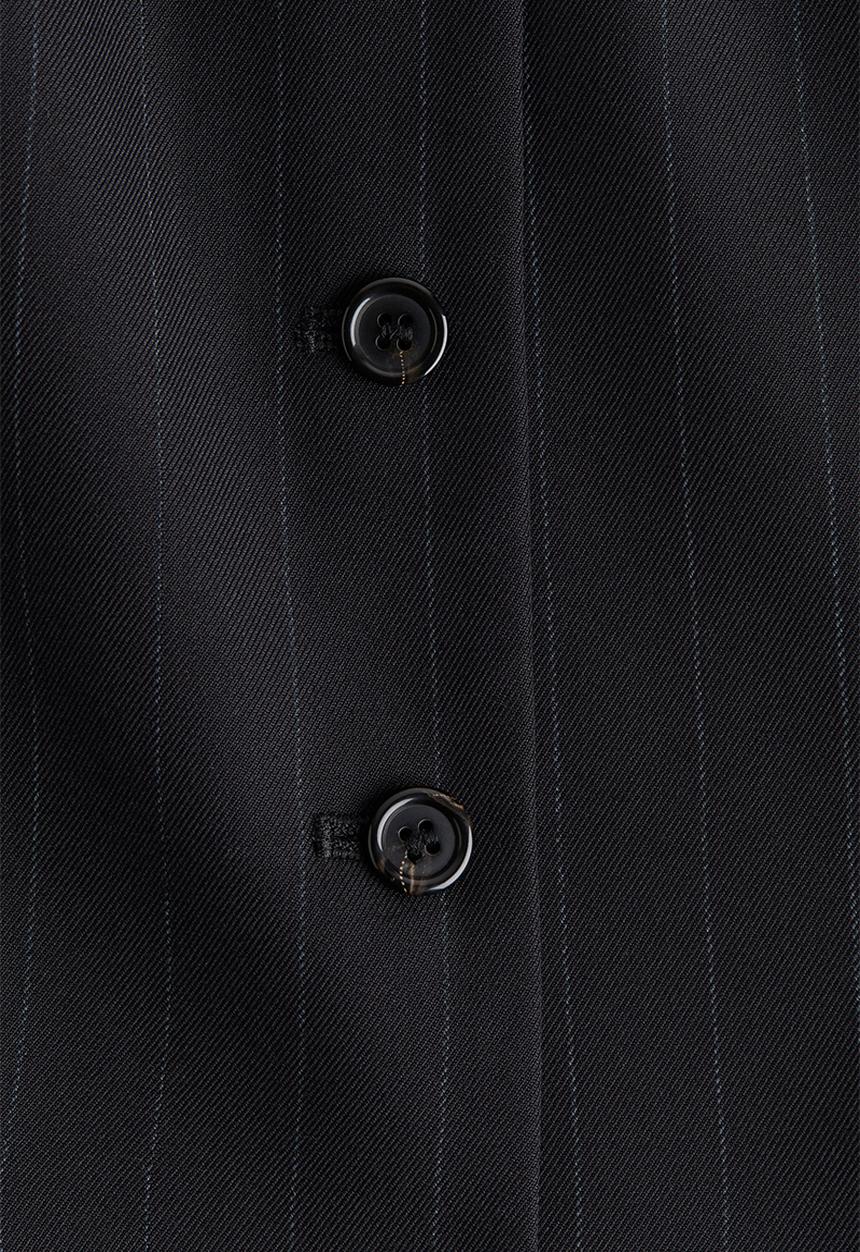 H&M - Long waistcoat - navy blue/pinstriped