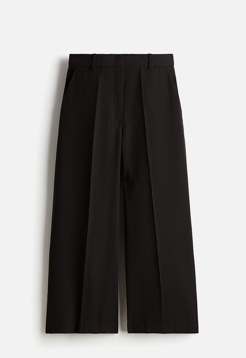 H&M - Wide ankle-length trousers - black