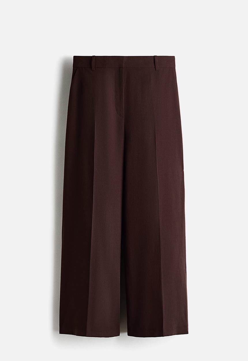 H&M - Wide ankle-length trousers - dark brown
