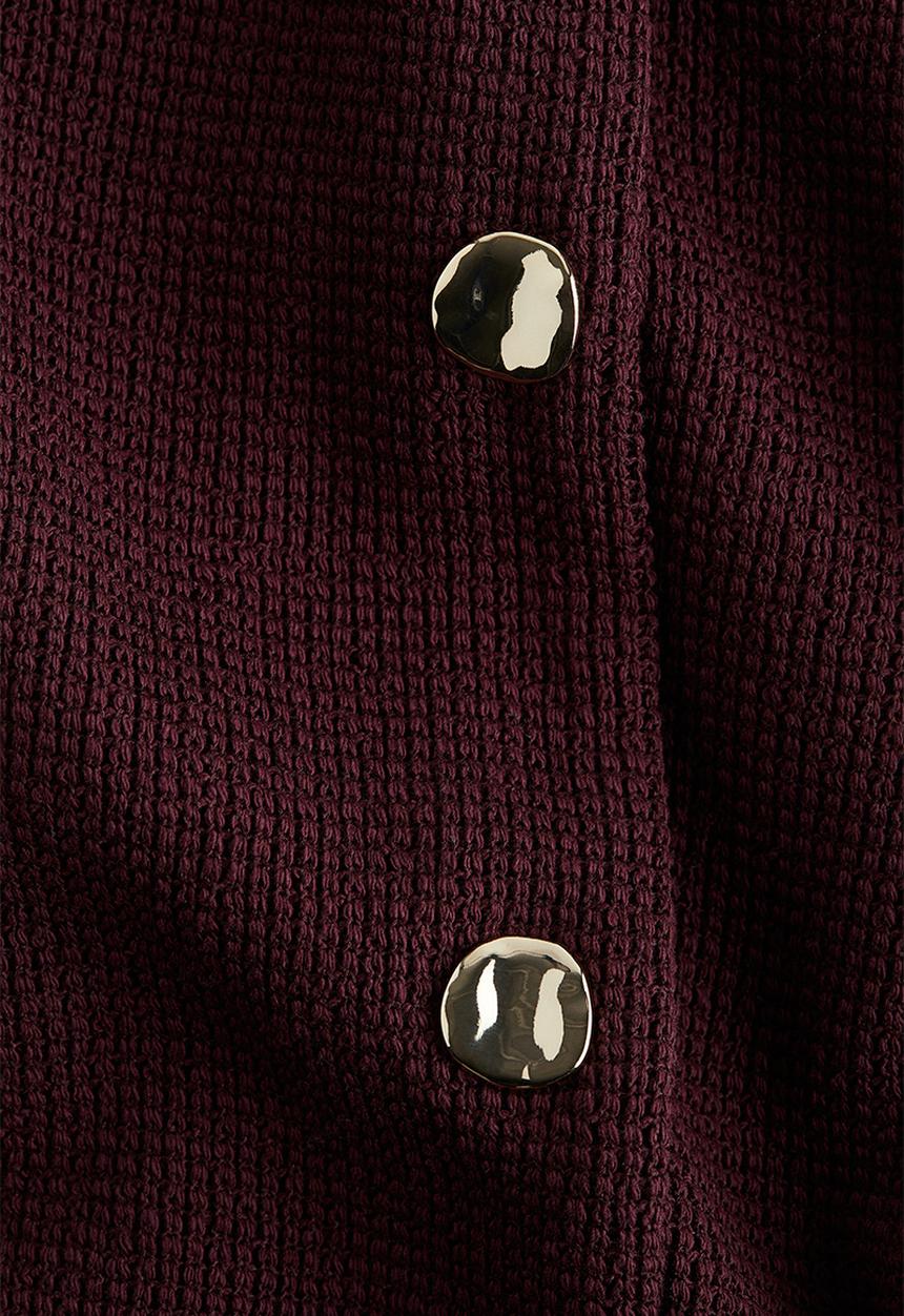 H&M - Textured jersey waistcoat - burgundy
