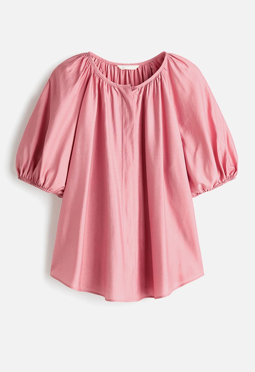 H&M - Balloon-sleeved blouse - pink
