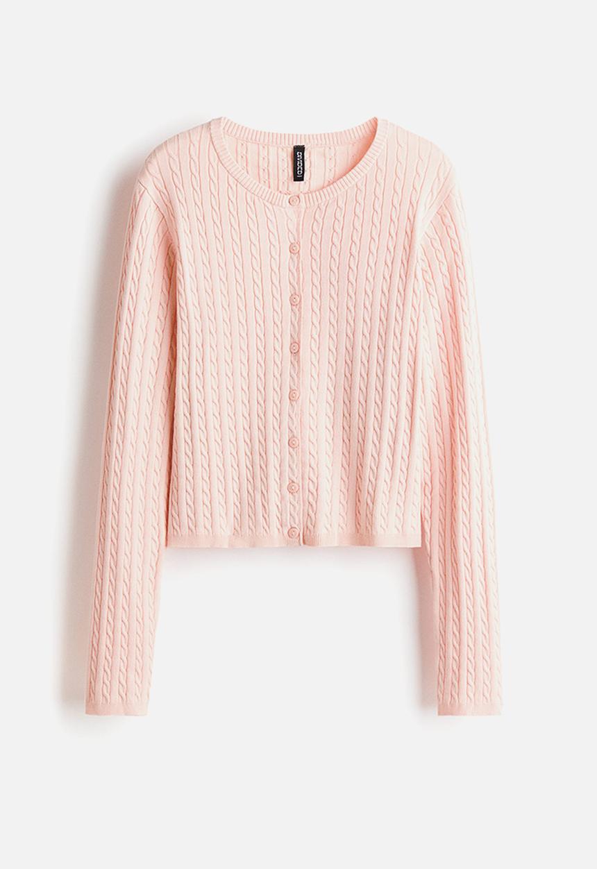 H&M - Cable-knit cardigan - light pink