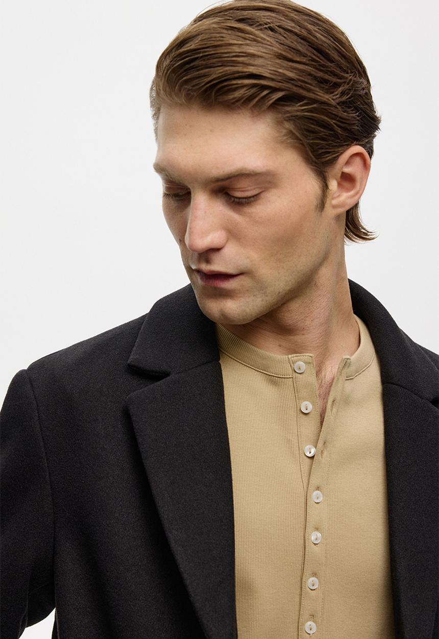 H&M - Single-breasted coat - black