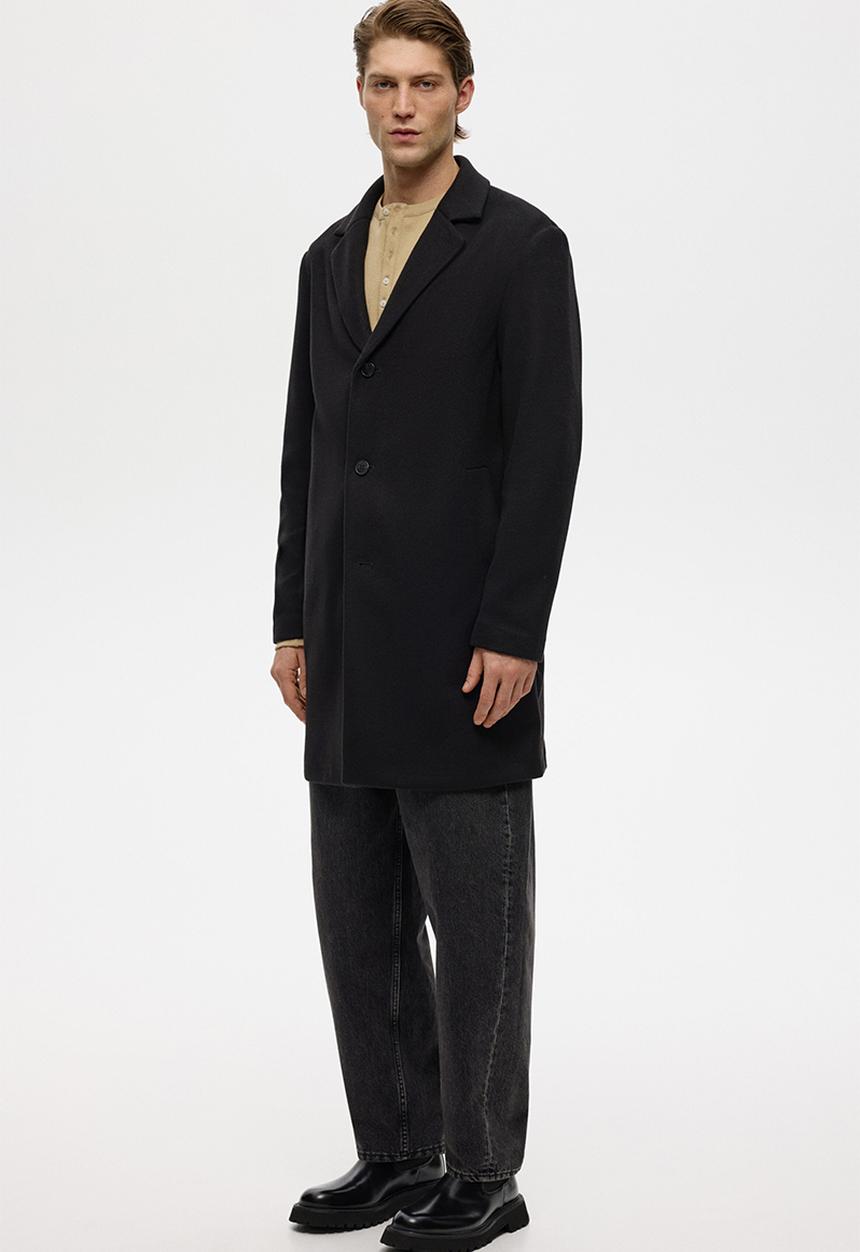 H&M - Single-breasted coat - black