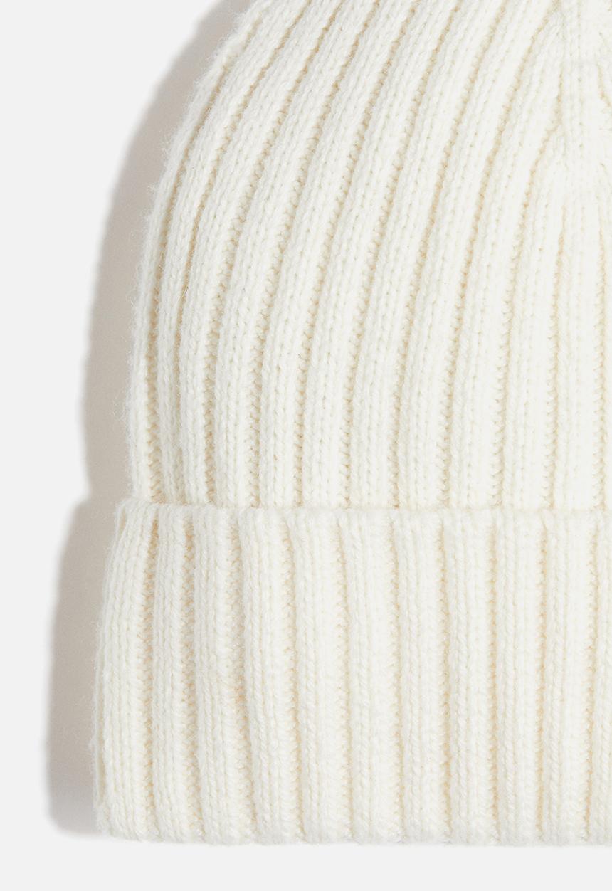 H&M - Rib-knit beanie - cream