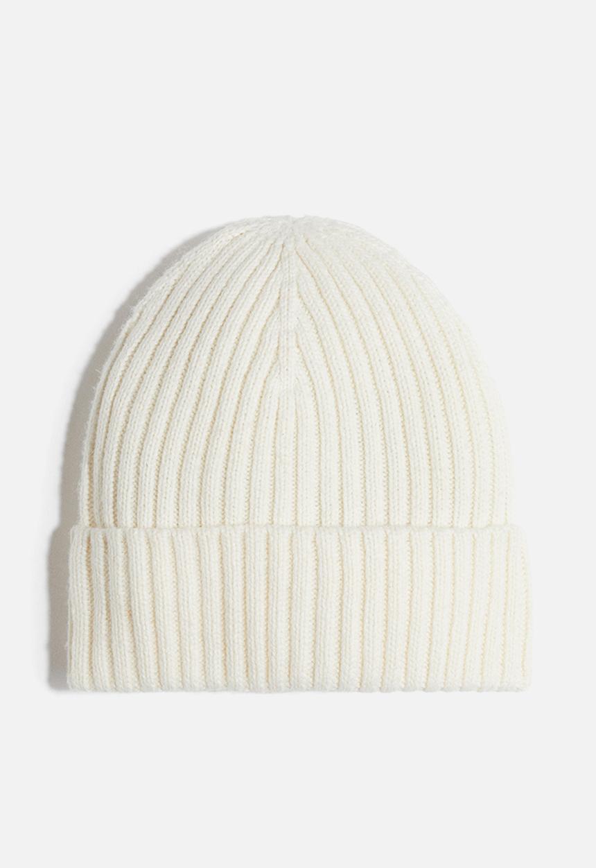 H&M - Rib-knit beanie - cream