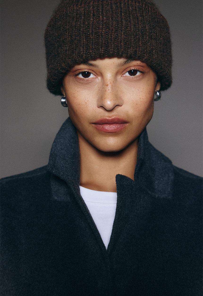 Soft-brushed beanie - brown - 1294163003